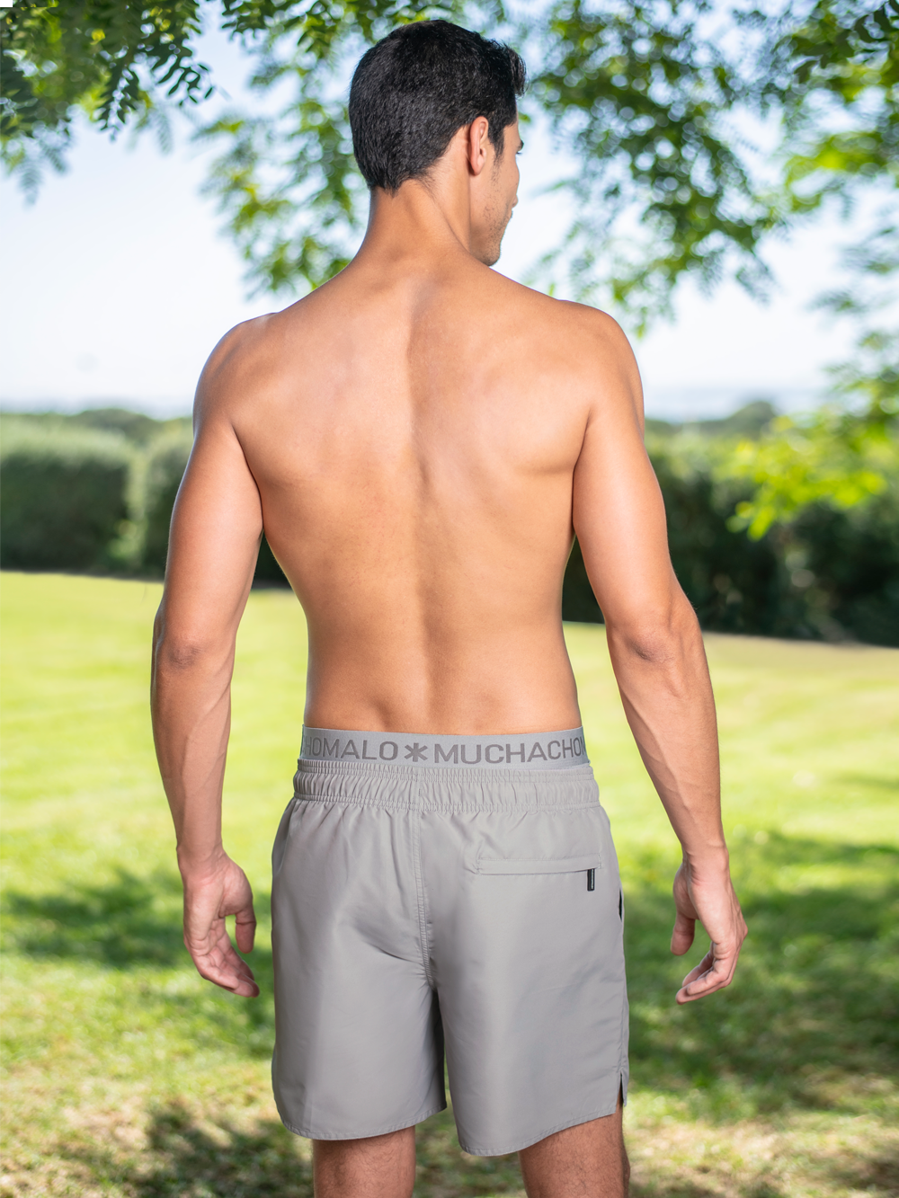 Heren Zwembroek Grijs + Gratis Microfiber boxershort