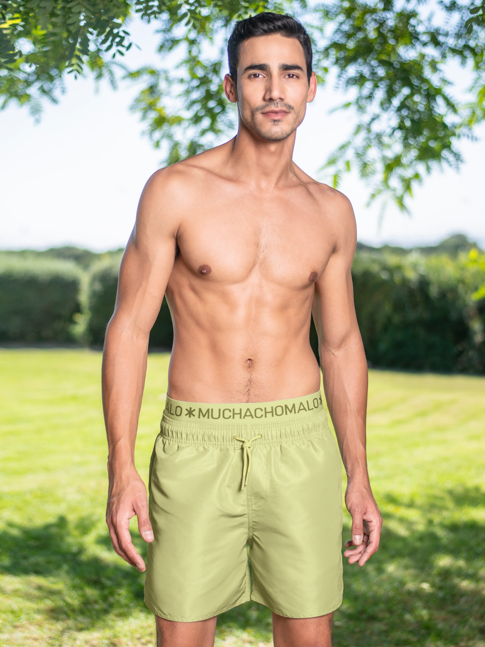 Heren Zwembroek Groen + Gratis Microfiber boxershort