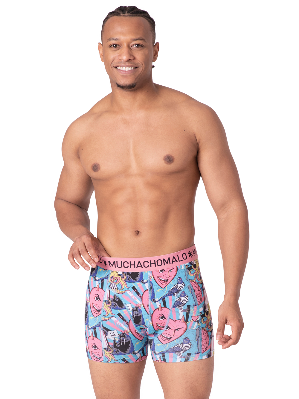 Heren 2+2-pack Boxershorts Print/Effen