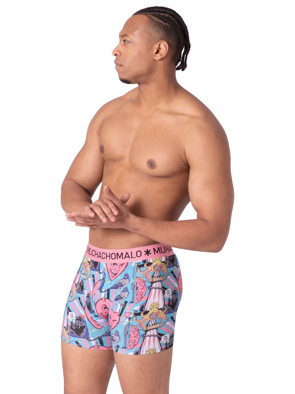 Heren 2+2-pack Boxershorts Print/Effen