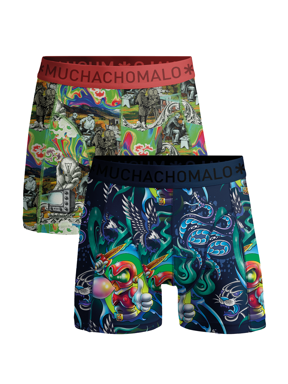 Heren 2-pack Boxershorts New School