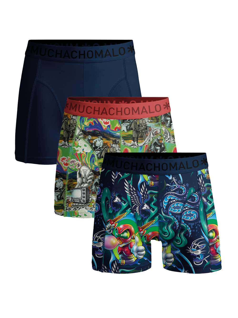 Heren 3-pack Boxershorts New School