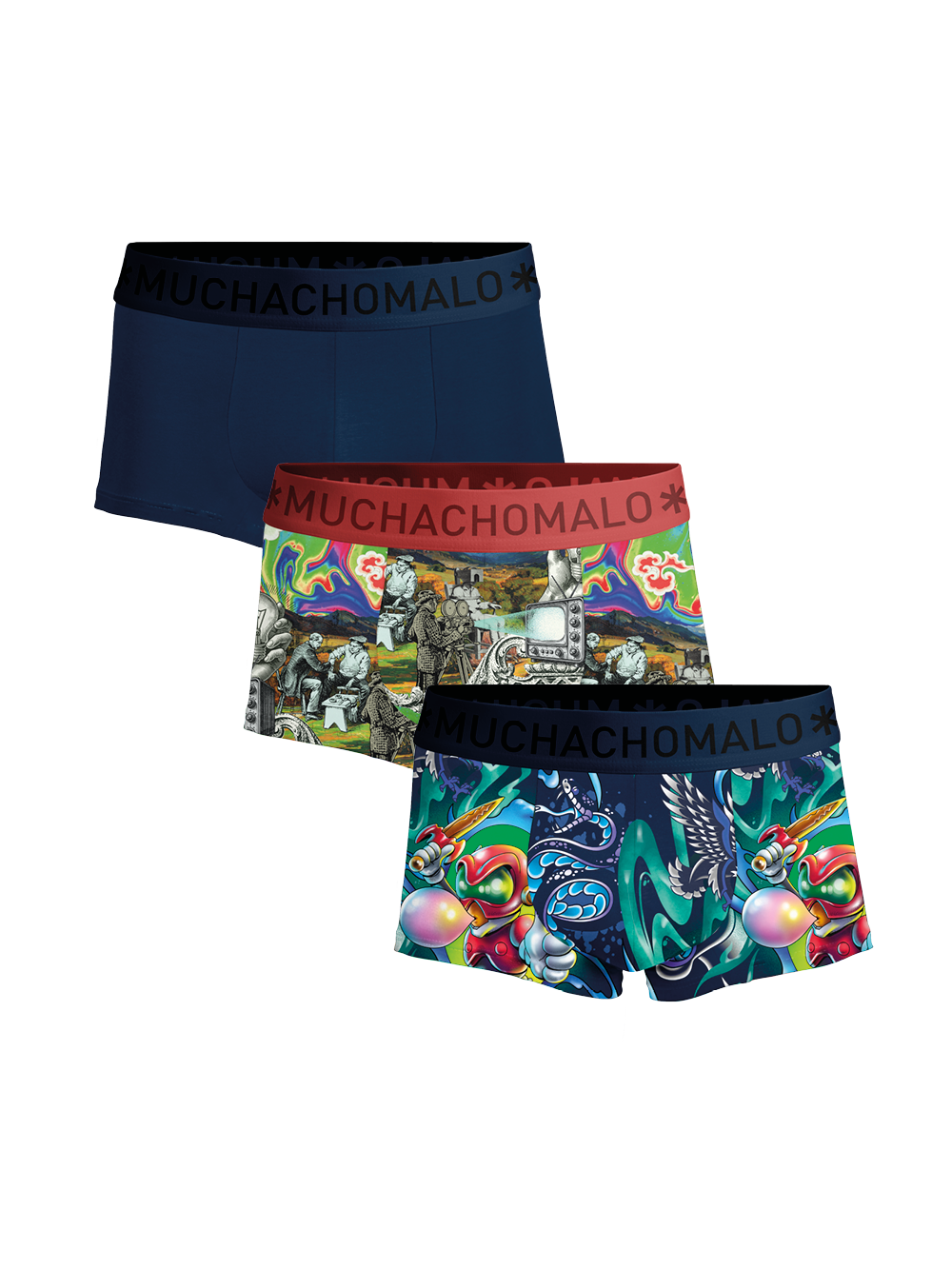 Heren 3-pack Trunks New School