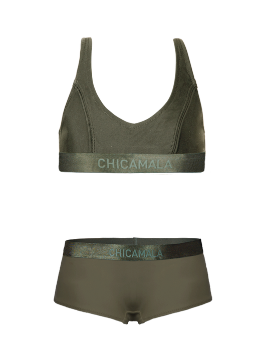 Meisjes Racerback bikini Effen
