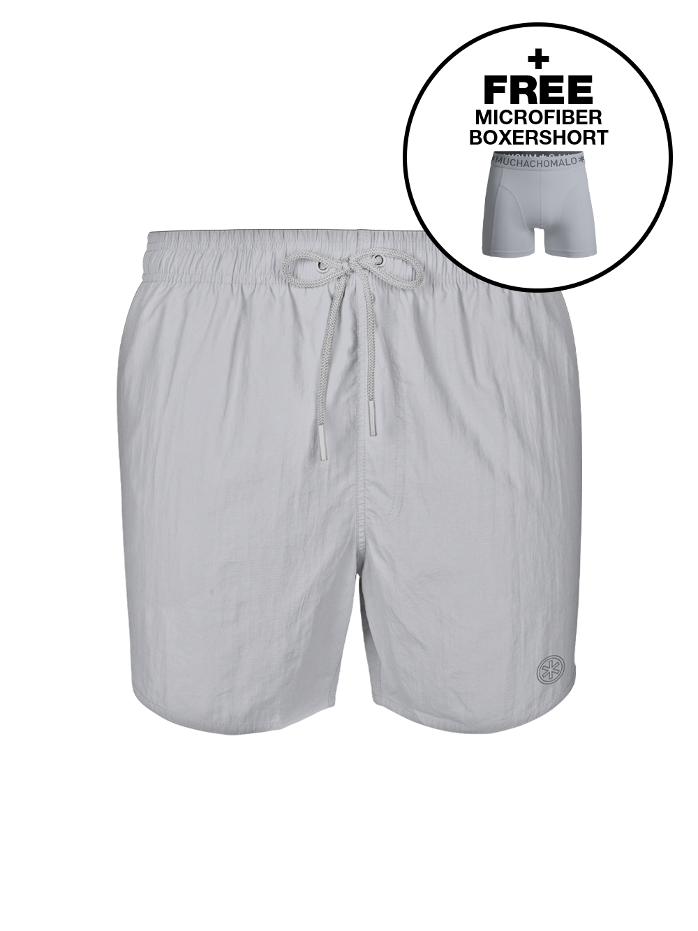 Heren Zwembroek Grijs + Gratis Microfiber boxershort