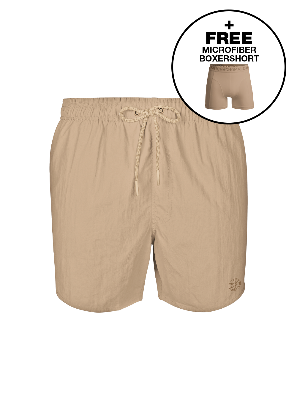 Jongens Zwembroek Beige + Gratis Microfiber boxershort