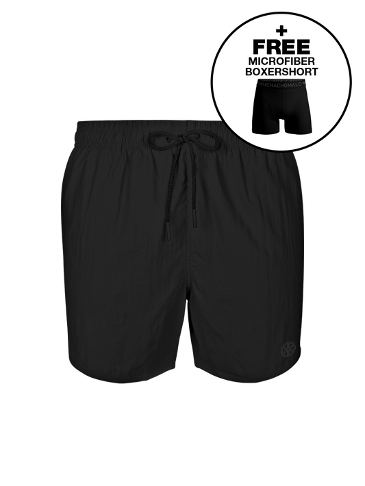 Jongens Zwembroek Zwart + Gratis Microfiber boxershort