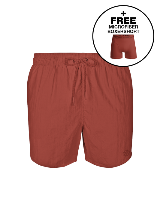 Jongens Zwembroek Rood + Gratis Microfiber boxershort