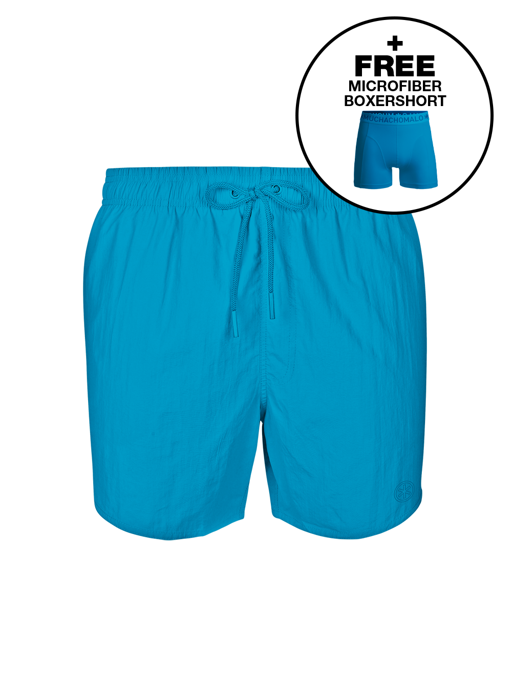 Heren Zwembroek Blauw + Gratis Microfiber boxershort