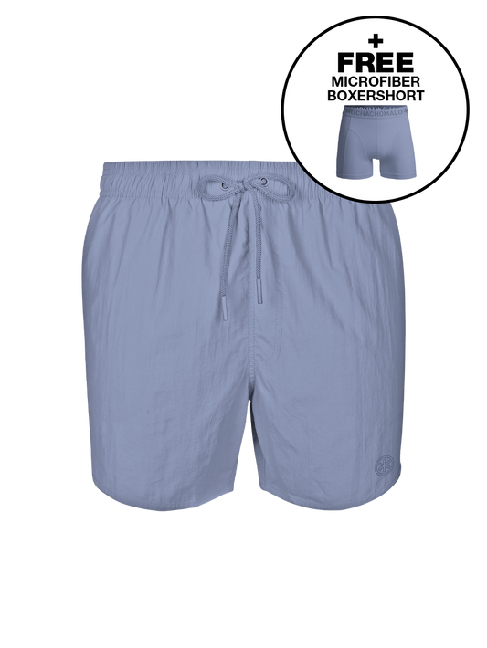 Heren Zwembroek Paars + Gratis Microfiber boxershort