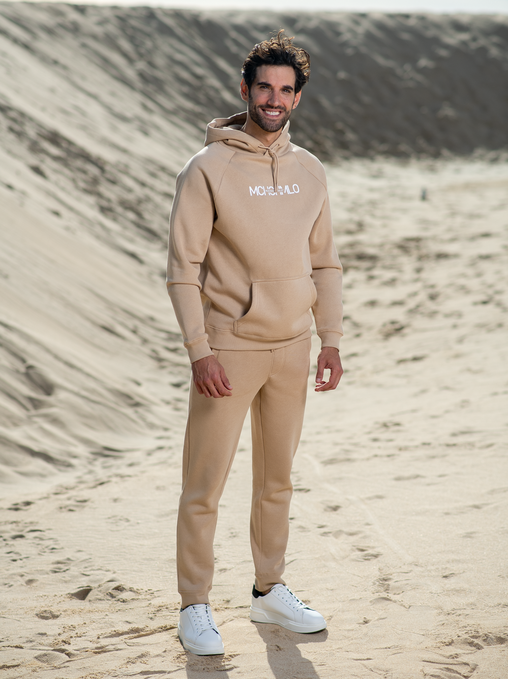 Heren Hoodie Beige