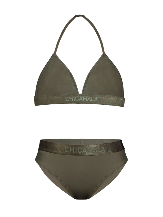 Meisjes Triangle Top bikini Effen
