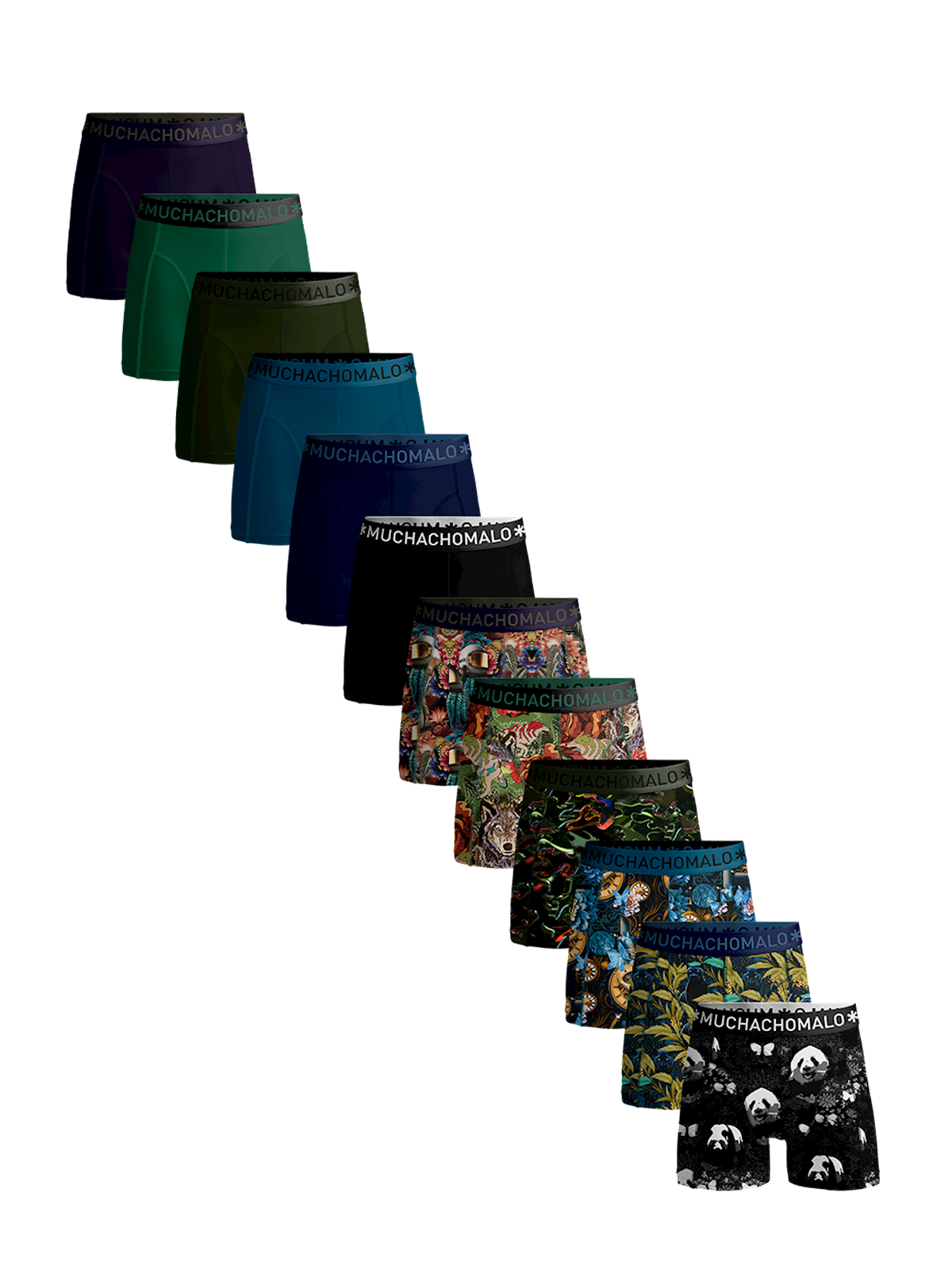 Heren 12-pack Boxershorts Print/Effen
