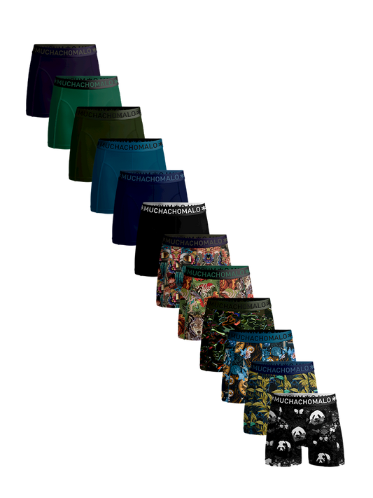 Heren 12-pack Boxershorts Print/Effen