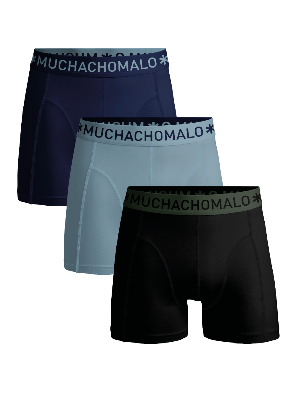 Heren 3-pack Boxershorts Effen