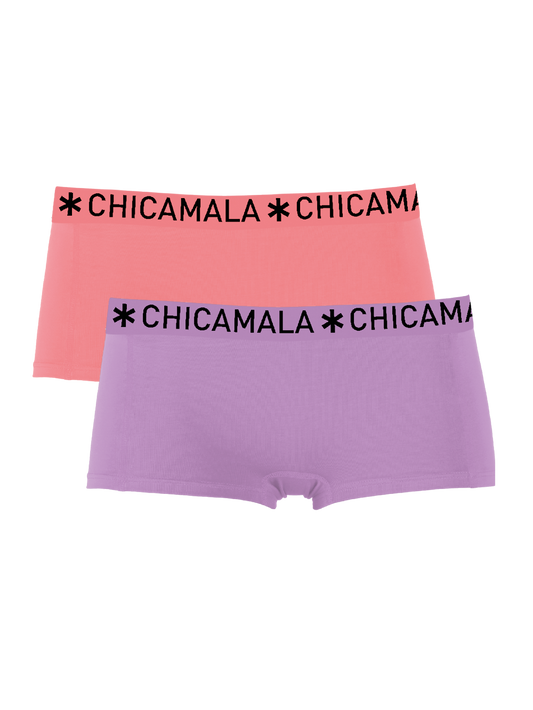 Meisjes 2-pack Boxershorts Effen