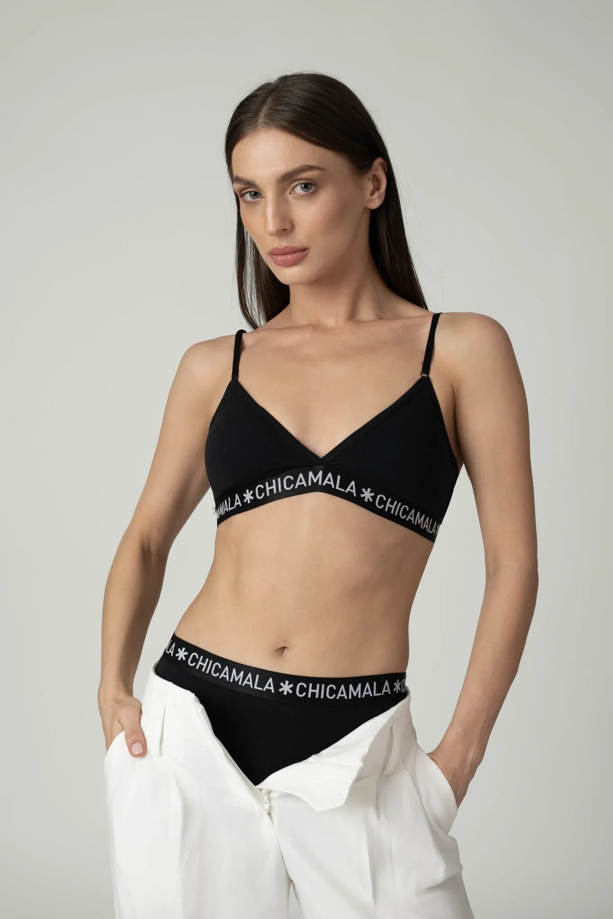Dames 1-pack Triangle Top Effen