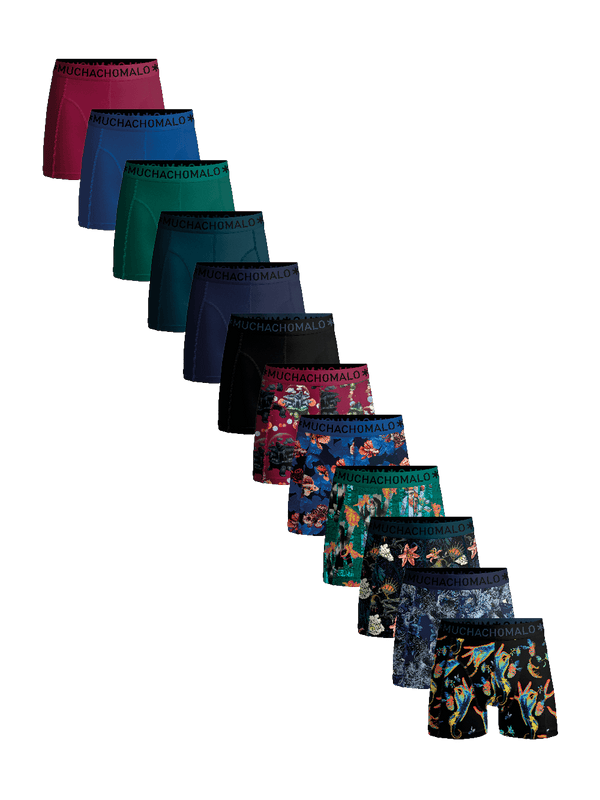 Heren 12-pack Boxershorts Print/Effen