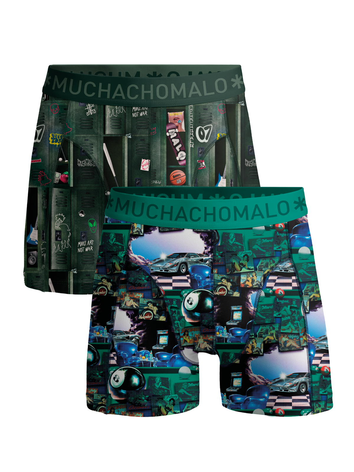 Heren 2-pack Boxerhorts Mancave