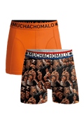 Heren 2-pack Boxershorts Oranje Special 2 + gratis sleutelhanger