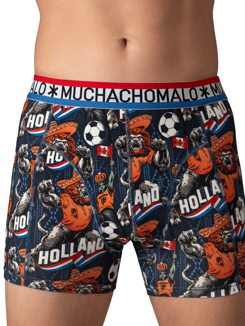 Heren 2-pack Boxershorts Oranje Special 1 + gratis sleutelhanger