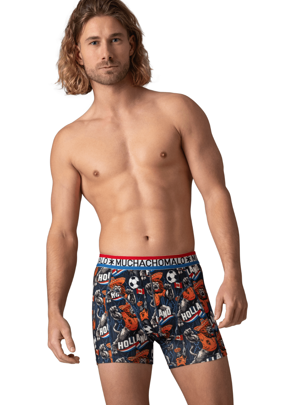 Heren 2-pack Boxershorts Oranje Special 1 + gratis sleutelhanger