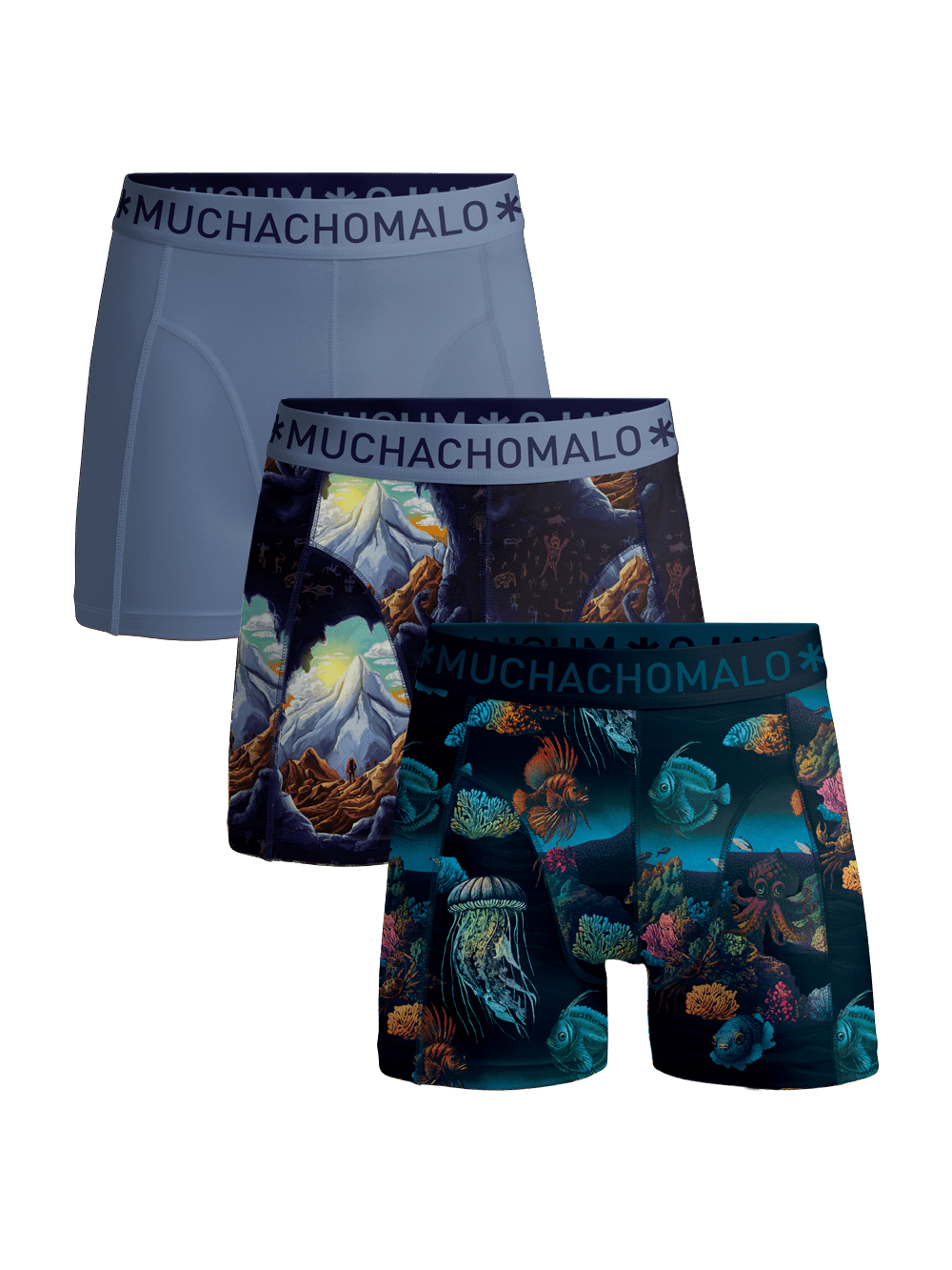 Heren 3-pack Boxershorts Deep Sea Mountaintops