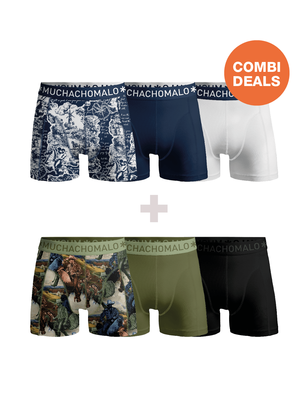 Heren 3+3-pack Boxershorts