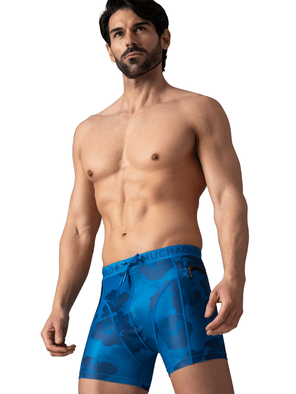 Heren Strakke zwembroek print blauw