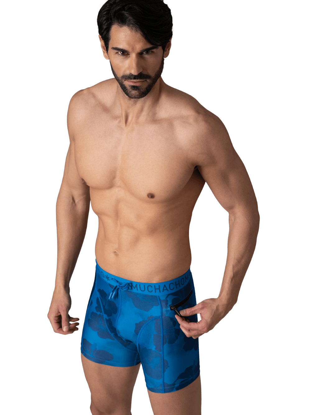 Heren Strakke zwembroek print blauw