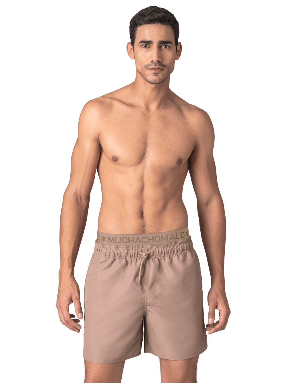 Heren Zwembroek Bruin + Gratis Microfiber boxershort