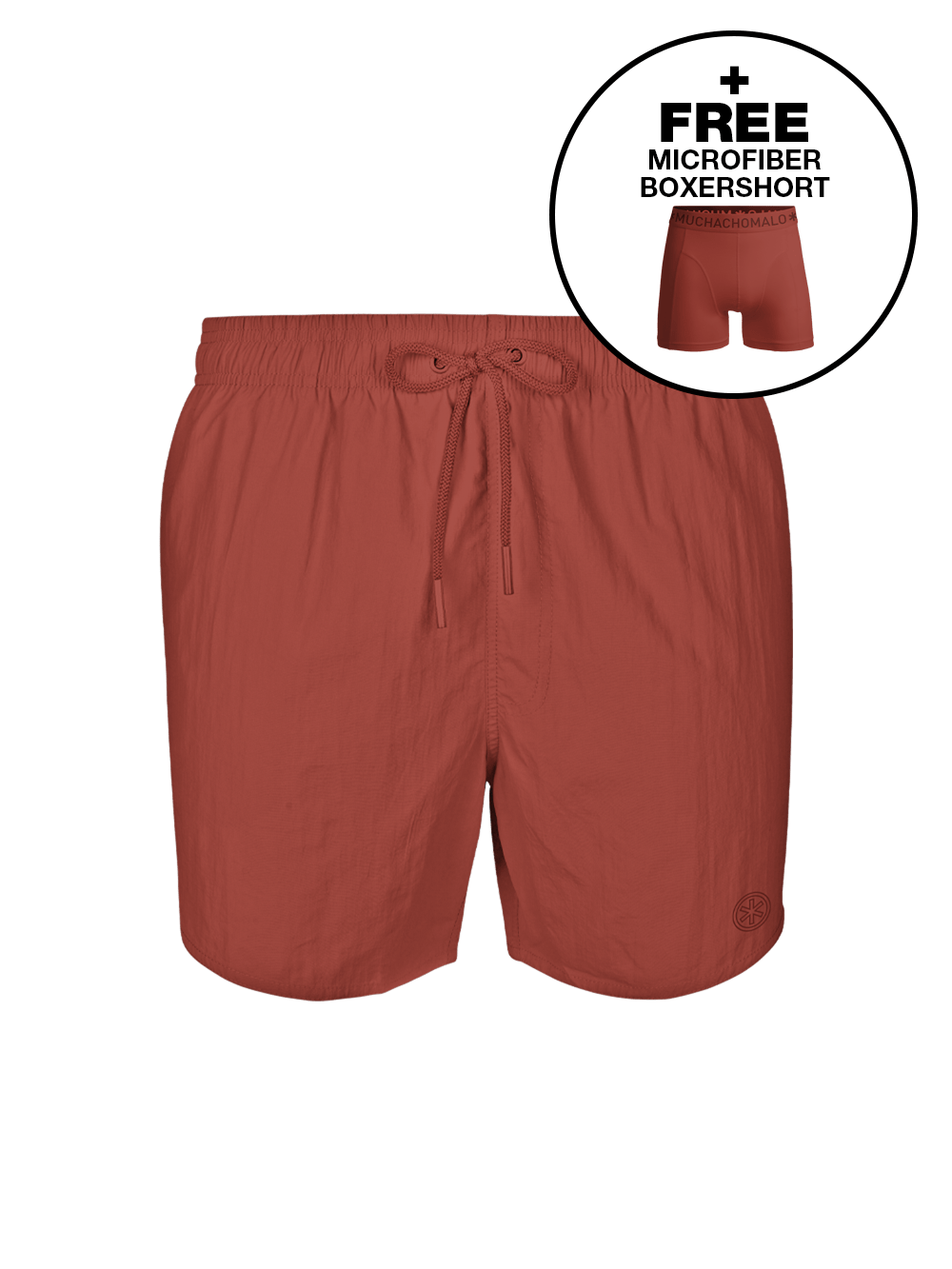 Heren Zwembroek Rood + Gratis Microfiber boxershort