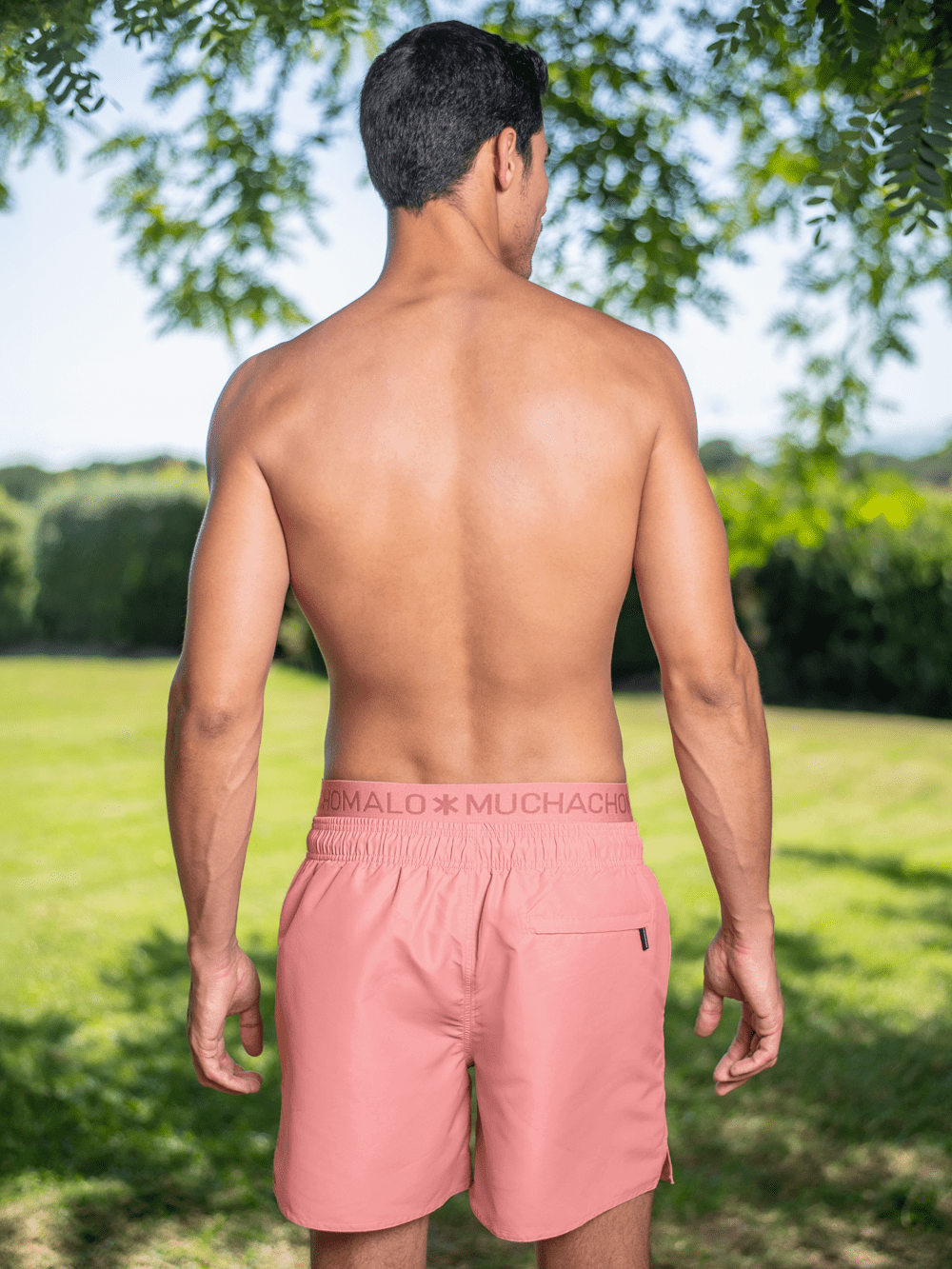 Heren Zwembroek Roze + Gratis Microfiber boxershort