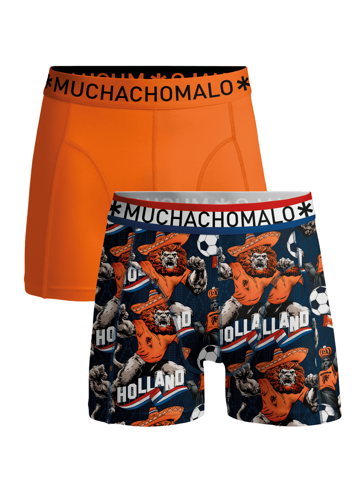 Jongens 2-pack Boxershorts Oranje Special 1 + gratis sleutelhanger