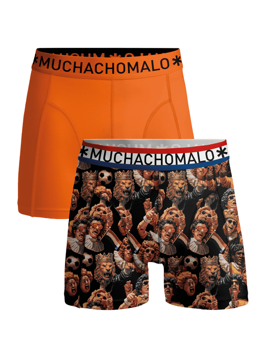 Jongens 2-pack Boxershorts Oranje Special 2 + gratis sleutelhanger